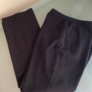 TAHARI Black Flat Front Tailored Trousers Size 4